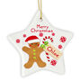 Personalised Gingerbread Man Ceramic Star Decoration, thumbnail 2 of 2