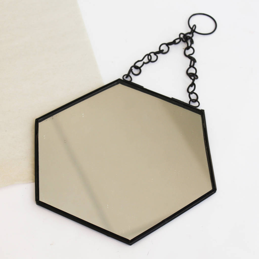 Black Hexagon Shaped Mirror By Posh Totty Designs Interiors