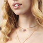 Square Ruby Pendant With Chunky Chain In Gold Vermeil, thumbnail 3 of 5