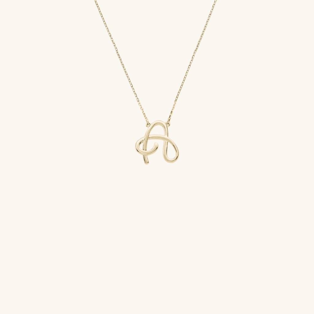 Script Initial Necklace 18k Gold Vermeil, 1 of 4
