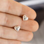 Sterling Silver Heart Stud Earrings, thumbnail 1 of 7