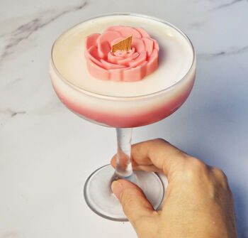 Vegan Handmade Rose Martini Scented Cocktail Candle, 2 of 2