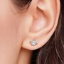 Sterling Silver Cz Saturn Planet Stud Earrings, thumbnail 1 of 11