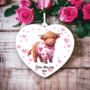 Personalised Highland Cow Love Decoration B, thumbnail 1 of 2