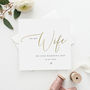 Personalised To My Wife Wedding Card | Gold Effect, thumbnail 1 of 3