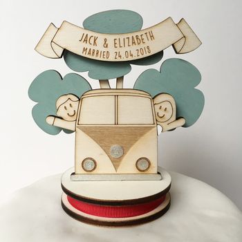 Personalised Camper Van Wedding Cake Topper, 4 of 9