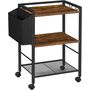 Mobile Three Tier Storage Shelf Cart With File Basket, thumbnail 2 of 8