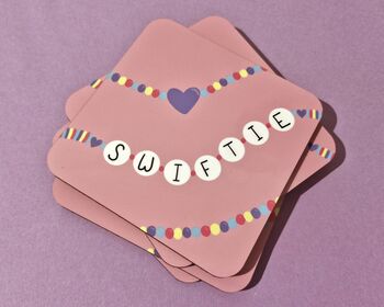 Swiftie Friendship Bracelet Taylor Swift Coaster, 2 of 5