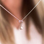 Sterling Silver And Pearl With Diamante Necklace, thumbnail 5 of 7