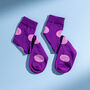 Purple Polka Dot Egyptian Cotton Men's Socks, thumbnail 3 of 4