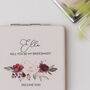 Personalised Burgundy Flowers Square Compact Mirror With Name And Message, thumbnail 5 of 6