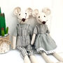 Personalised Soft Toy Linen Mouse, thumbnail 3 of 7
