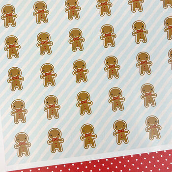 Gingerbread Man Kawaii Christmas Stickers, 4 of 4
