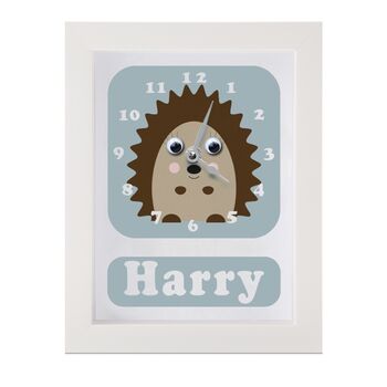 Personalised Children's Hedgehog Clock, 7 of 9