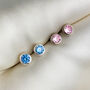 Sterling Silver Pink Or Blue Crystal Stud Earrings, thumbnail 1 of 4