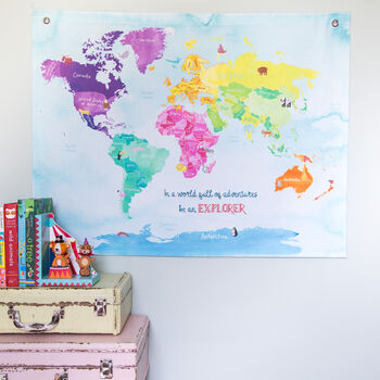 'Be An Explorer' Childrens Illustrated Map Hanging, 2 of 8