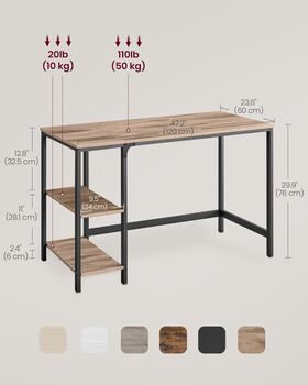 Office Table Computer Desk Workstation With Shelves, 2 of 9