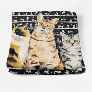 Cats Fleece Blanket, 3 of 6