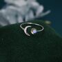 Sterling Silver Moonstone Moon Stacking Ring, thumbnail 3 of 11