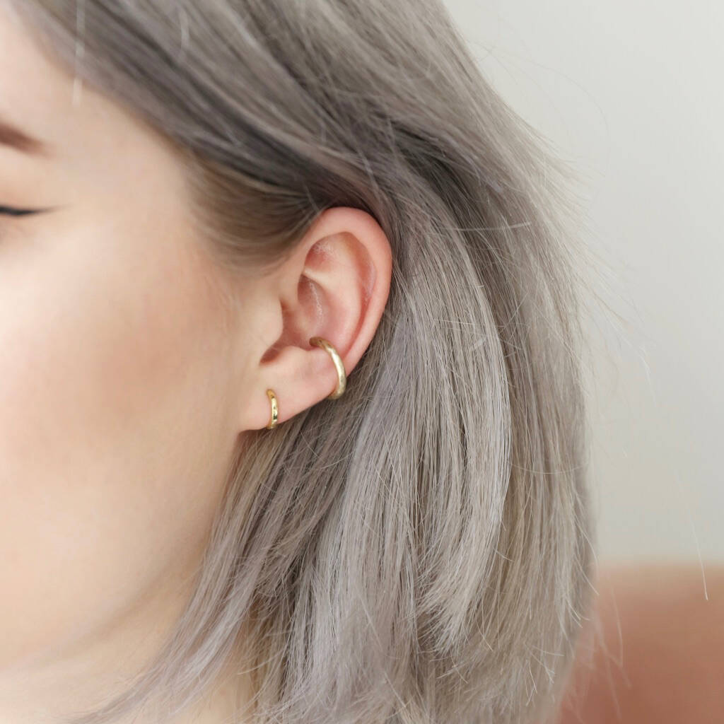Organic Finish Ear Cuff In Gold By Lisa Angel