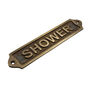 Custom Shower Sign Brass Plaque With Vintage Finish, thumbnail 3 of 12