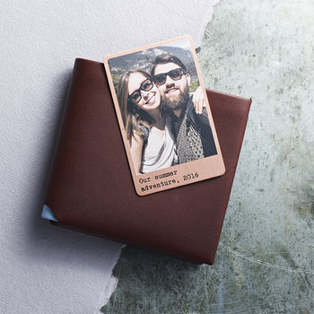 Personalised Solid Copper Wallet Photo Card, 2 of 9