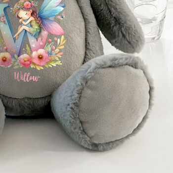 Personalised Fairy Alphabet Grey Plush Teddy Bear, 5 of 10