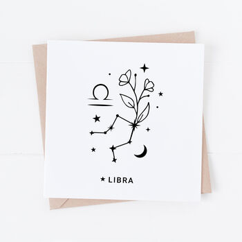 Personalised Libra Zodiac Star Sign Card, 2 of 3