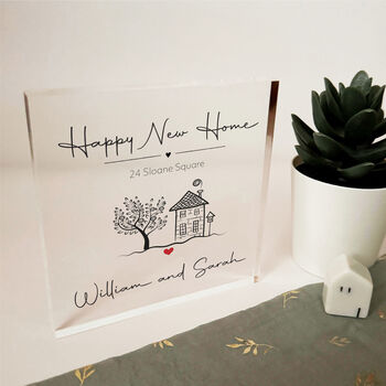 New Home Personalised Acrylic Block Keepsake, 2 of 2