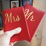 Personalised Mr And Mrs Coloured Leather Passport Set, thumbnail 4 of 7