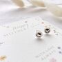 Sterling Silver Heart Stud Earrings On Floral Mother’s Day Gift Card – Jewellery Gift For Mum, thumbnail 2 of 10