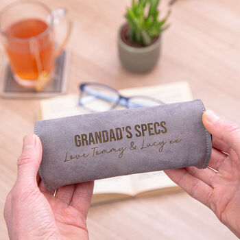 Personalised Faux Leather Glasses Case In Grey, 4 of 4