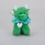 Personalised Mini Green Collectible Highland Cow Soft Toy, Gift Box, thumbnail 4 of 11