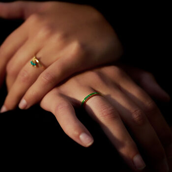 Triple Turquoise Cluster Drop Ring, 8 of 8