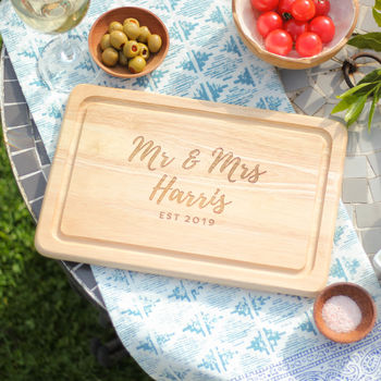 Personalised Mr And Mrs Chopping Board Wedding Gift, 4 of 8