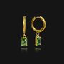 Emerald Pendant Hoop Earring 18k Gold Plated, thumbnail 2 of 4