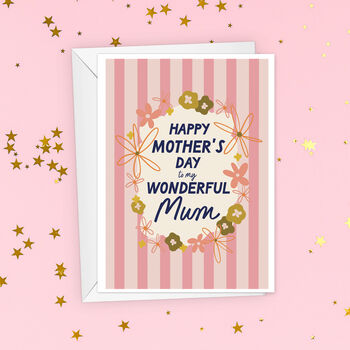 Wonderful Mum Floral Mother's Day Card, 4 of 4
