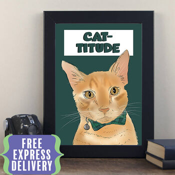 Funny Art Print For Cat Lovers Cattitude, 2 of 4