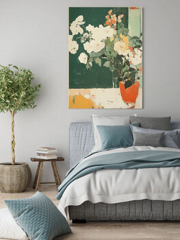 Green Flower Vase Abstract Art Print, 2 of 3