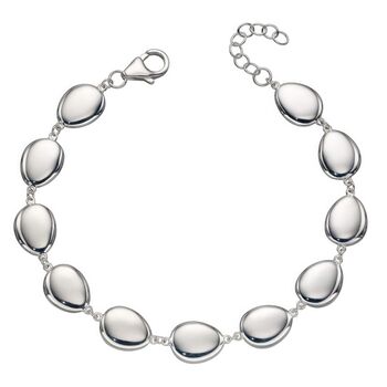 Sterling Silver Organic Pebble Tennis Bracelet, 4 of 8