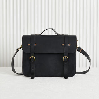 Personalised Leather Laptop Bag With Lifetime Guarantee, 8 of 9