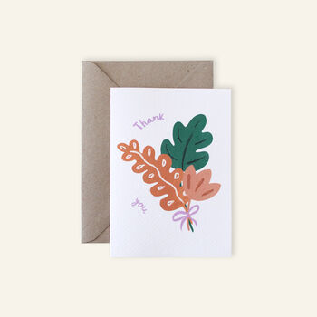 Leaf Bouquet Children's Thank You Card, 3 of 4