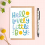 Hello Little Boy New Baby Card, thumbnail 1 of 6
