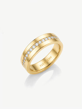 Women's Thick Ring With Stones In 18k Gold, 3 of 3