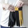 Harlequin Colourblock Suede Touch Screen Gloves, thumbnail 2 of 12