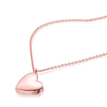 Drop Heart Locket 18 K Rose Gold Plated Silver, 4 of 5