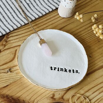 Personalised Clay Trinket Dish Gold, 2 of 3