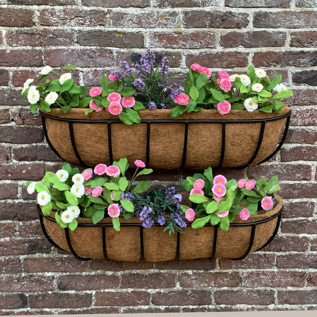 Pair Of Maiden Manger Hayrack Wall Planters 75cm By Garden Selections
