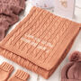 New Baby Boy Luxury Cotton Knitted Cable Blanket, thumbnail 11 of 12