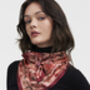 Folksy Fox Tales Peach Square Scarf, thumbnail 3 of 5